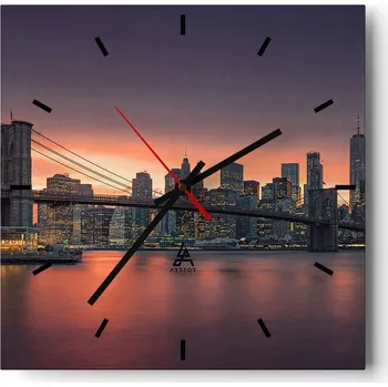 Hodiny Nástěnné hodiny do kuchyně 30x30 Jork Stylové hodiny na skle Loft Tiché