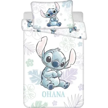 Bytový textil JERRY FABRICS Povlečení do postýlky Lilo and Stitch Ohana White baby Bavlna, 100/135, 40/60 cm