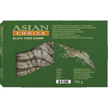 Návnadová surovina Černé tygří krevety 21/30, HOSO 1 kg - Asian Choice