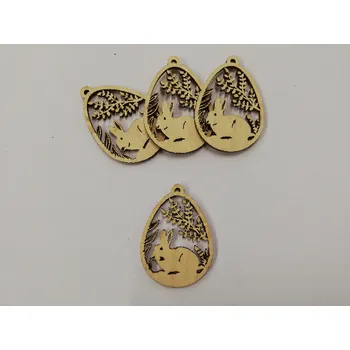 Vánoční dekorace Dřevěný výřez vajíčko ozdoba vel.2 č.24