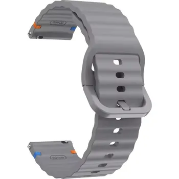 Příslušenství k chytrým hodinkám MůjMiBand.cz Sportovní silikonový řemínek se zapínáním na sponu pro chytré hodinky 20mm Barva: šedá