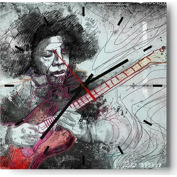 Hodiny Nástěnné hodiny do kuchyně 30x30 Hudba Stylové hodiny na skle Loft Tiché