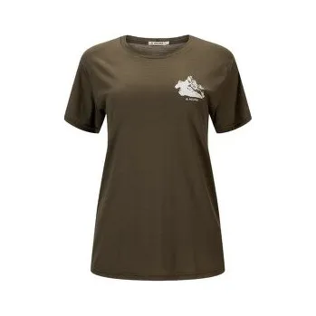 Dámské tričko Aclima LightWool Tee Mountain Women Tarmac hnědá M