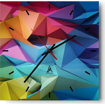 Hodiny Nástěnné hodiny do kuchyně 30x30 Abstrakce Stylové hodiny na skle Loft Tiché