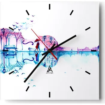 Hodiny Nástěnné hodiny do kuchyně 30x30 Abstrakce Stylové hodiny na skle Loft Tiché