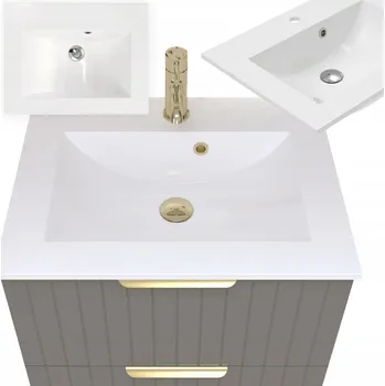 Umyvadlo UMYVADLO na desku 60 INKA BÍLÉ do KOUPELNY MALÉ DOLOMITOVÉ S OTVOREM