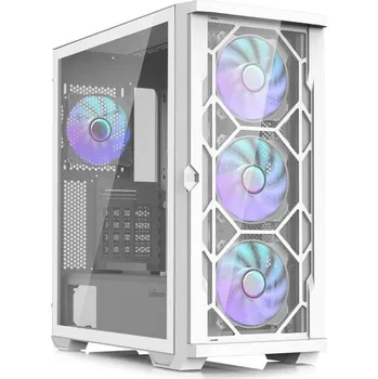 PC skříň Zalman skříň Z10 Duo / ATX / 4x120 mm ARGB fan / 2xUSB 3.0 / USB-C / tvrzené sklo / bílá