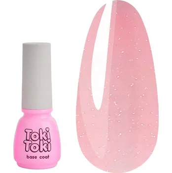 Přípravek na nehty Kamuflážní báze na nehty Toki Toki Cover Base 04 růžová se třpytkami 5 ml