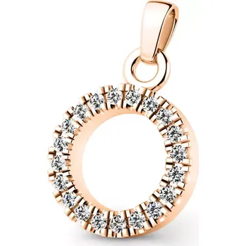 Přívěsek Dámský přívěsek růžové zlato 585/1000 přírodní diamant G/SI kroužek 10972-CV-DIA bez řetízku