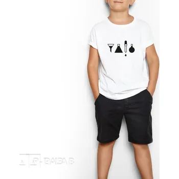 Stylová dětská trika s laboratorními motivy (Motiv: Baňka, Barva: fialová)