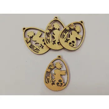 Vánoční dekorace Dřevěný výřez vajíčko ozdoba vel.2 č.11