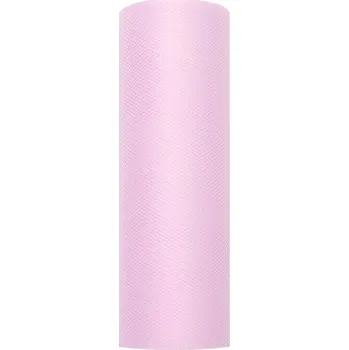 Party dekorace Tyl světle růžový úzký 15cm/9m