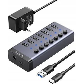 USB hub UGREEN MULTIFUNKČNÍ HUB 7v1 USB C / 7x USB A 3.0