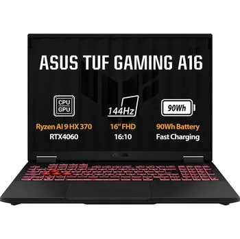 Notebook ASUS NTB TUF Gaming A16 (FA608WV-RL006), AI9-HX370, 16" 1920 x 1200, 32G, 1TB SSD, RTX 4060, No OS, Gray