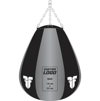 Boxovací pytel Fighter Profesionální boxerský pytel HRUŠKA - vlastní potisk šedá