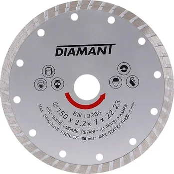 Řezný kotouč Diamantový řezný kotouč Turbo, ø 150 × 3 × 22,23 mm, 10000 ot./min 21150