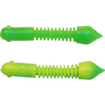 12ks - Červ Berkley PowerBait Power Pillar 4cm jarní zelená/slunečně žlutá