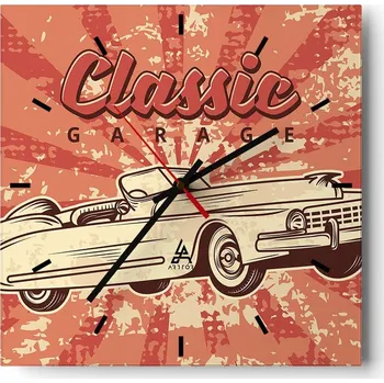 Hodiny Nástěnné hodiny do kuchyně 30x30 Auto Stylové hodiny na skle Loft Tiché