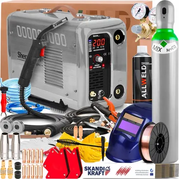 Svářečka Svářečka SHERMAN DIGIMIG 200 CHROME 200A MMA TIG Synergie PULS 2-kladková