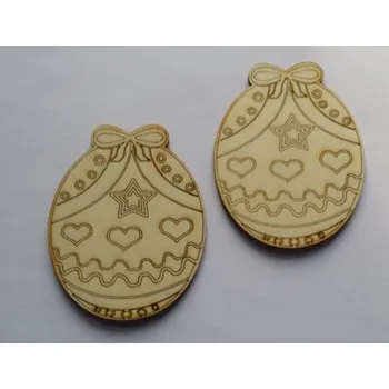 Vánoce Dřevěný výřez vajíčko ornamenty