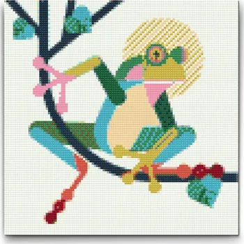 Diamantové malování Diamantové malování - Ilustrace - Žába Velikost: 30x30cm, Rámování: Pouze srolované plátno, Diamanty: Kulaté