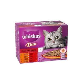Krmivo pro kočku Whiskas Duo klasik želé 12 x 85 g jehn.s kachn.,kuře,zvěř.skrůt.,hov.s drůbež kapsa