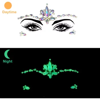 Souprava šperků B-TOP Svítící 3D nalepovací kamínky na obličej NK-049