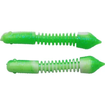 Rybářský háček 10ks - Červ Berkley PowerBait Power Pillar 5,5cm jarní zelená/bílá