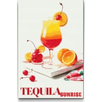 Diamantové malování Diamantové malování - Tequila sunrise Velikost: 40x60cm, Rámování: Pouze srolované plátno, Diamanty: Čtvercové