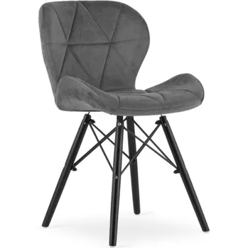 Jídelní židlička Jídelní židle SKY šedé s černými nohami 4 ks