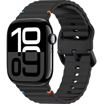 Příslušenství k chytrým hodinkám MůjMiBand.cz Sportovní silikonový řemínek se zapínáním na sponu pro Apple Watch 38mm/40mm/41mm/42mm Barva: černá