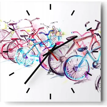 Hodiny Nástěnné hodiny do kuchyně 30x30 Kolo Stylové hodiny na skle Loft Tiché