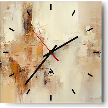 Hodiny Nástěnné hodiny do kuchyně 30x30 Abstrakce Stylové hodiny na skle Loft Tiché