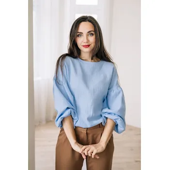 Dámská halenka Mušelínová halenka Coco nebesky modrá Velikost: L