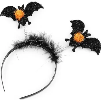 Čelenka Čelenka do vlasů - Halloween, čarodějnice - 1 černá netopýr