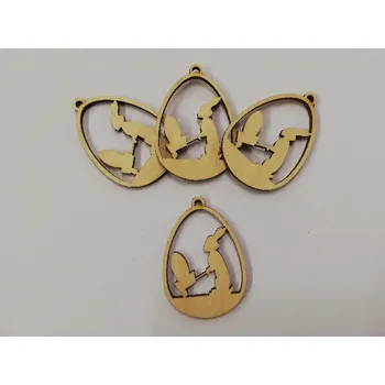 Vánoční dekorace Dřevěný výřez vajíčko ozdoba vel.2 č.17