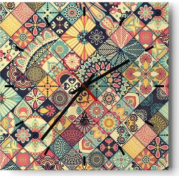 Hodiny Nástěnné hodiny do kuchyně 30x30 Abstrakce Stylové hodiny na skle Loft Tiché