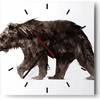 Hodiny Nástěnné hodiny do kuchyně 30x30 Zvířata Stylové hodiny na skle Loft Tiché