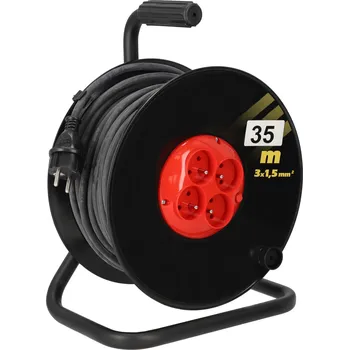 Napájecí kabel PRODLUŽOVACÍ KABEL 35M NA BUBNU STAVEBNÍ S JISTIČEM 3X1,5