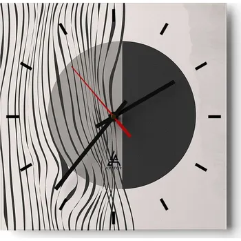 Hodiny Nástěnné hodiny do kuchyně 30x30 Abstrakce Stylové hodiny na skle Loft Tiché