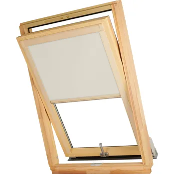 Roleta Dekodum Termoizolační roleta na střešní okno typu VELUX PK08/P08/408 Barva látky: Pearl Silver, Barva profilu: Borovice