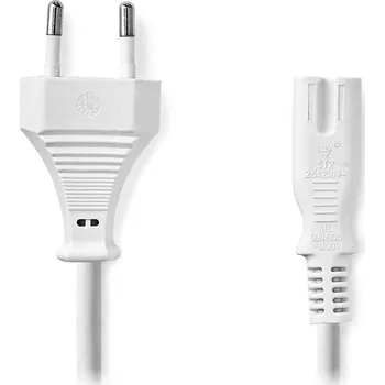 Napájecí kabel NEDIS napájecí kabel pro adaptéry/ Euro zástrčka - konektor IEC-320-C7/ přímý-přímý/ dvoulinka/ bílý/ bulk/ 5m