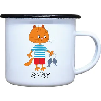 DOBRÝ TRIKO Plecháček s potiskem Zvěrokruh kočka Ryby Velikost plecháčku: 330 ml