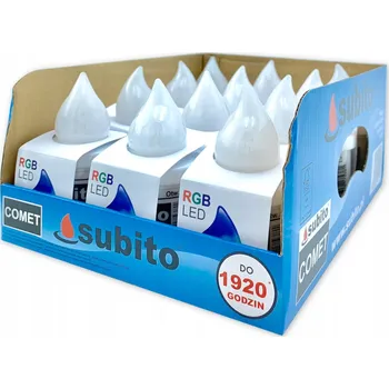 Svíčka SUBITO COMET ELEKTRICKÁ NÁPLŇ HŘBITOVNÍ SVÍČKA LED RGB MĚNÍCÍ BARVY (sada 12 Ks)