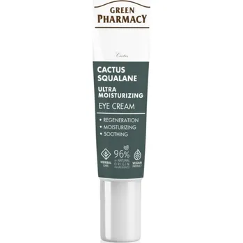 Péče o oční okolí Green Pharmacy Cactus & Squalane Eye Cream hydratační a rozjasňující péče na oční víčka a kruhy pod očima 15 ml