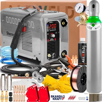 Svářečka Svářečka SHERMAN DIGIMIG 200 CHROME 230V 200A MMA DC TIG LIFT SYNERGIE PULS