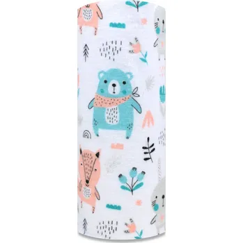 látková plena Ega Kids Flanelová plena - zvířátka z lesa tyrkysová