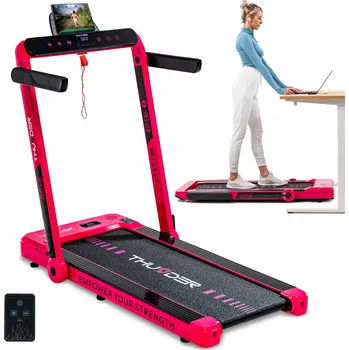 Běžecký pás Elektrický běžecký pás Thunder RACE-PINK 0,8–14 km/h, nosnost 130 kg, skládací, s aplikací