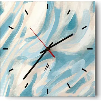 Hodiny Nástěnné hodiny do kuchyně 30x30 Umělecké Stylové hodiny na skle Loft Tiché