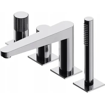 Vodovodní baterie Vanová baterie páková, montáž na okraj vany Omnires CONTOUR, stříbrná